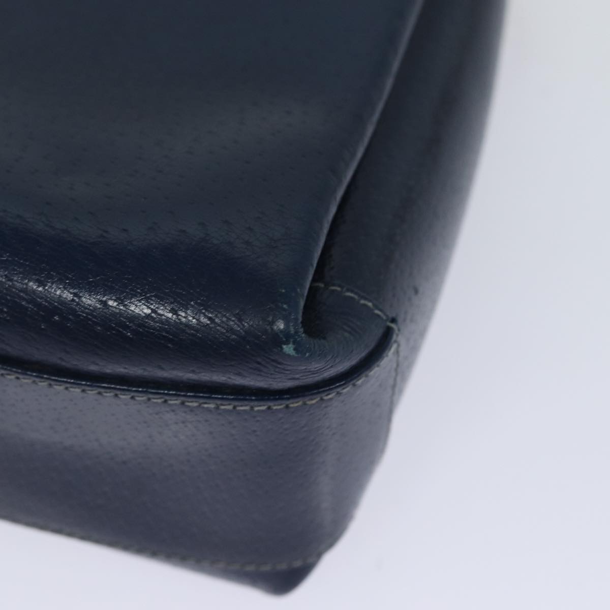 GUCCI Shoulder Bag Leather Navy 80069