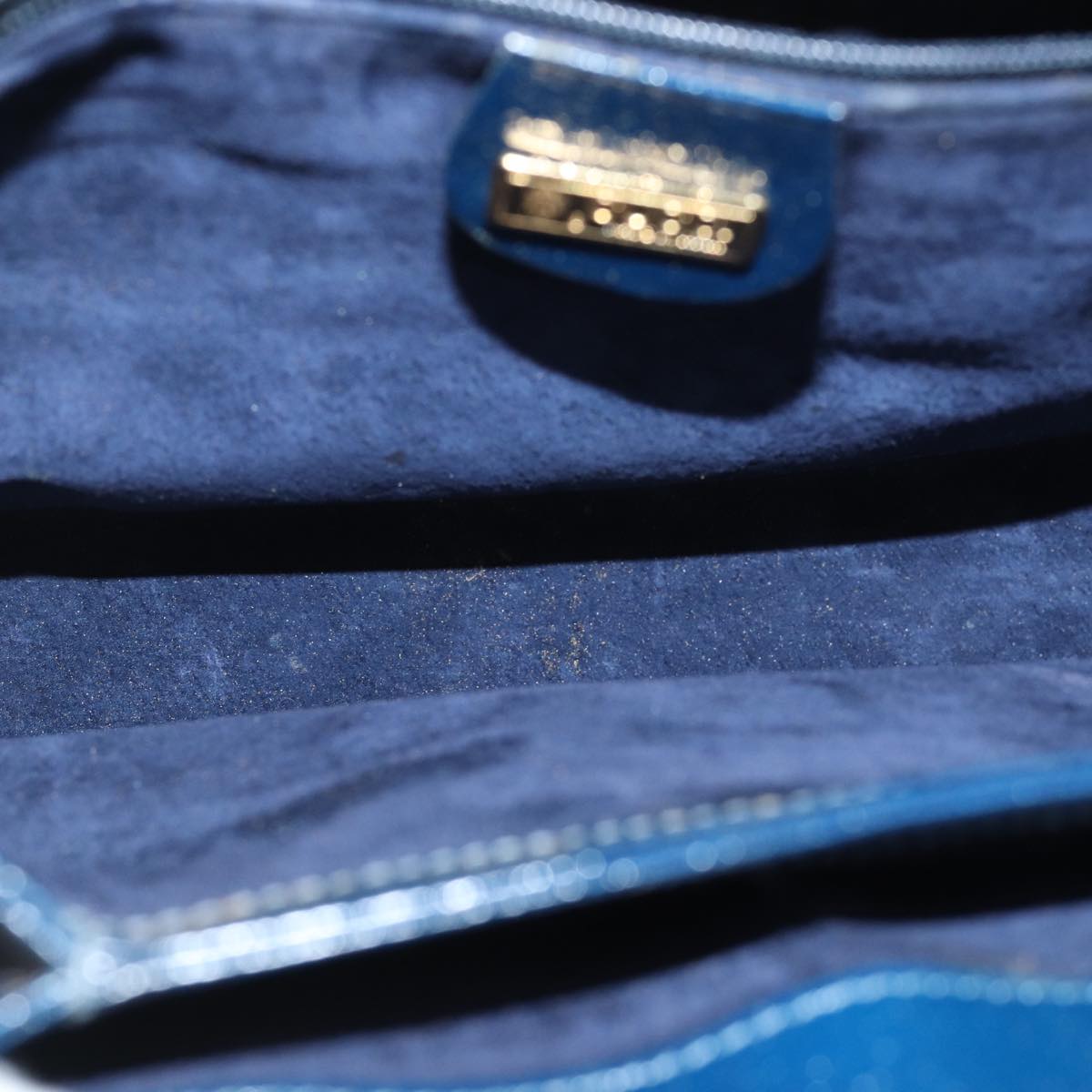 GUCCI Shoulder Bag Leather Navy 80069