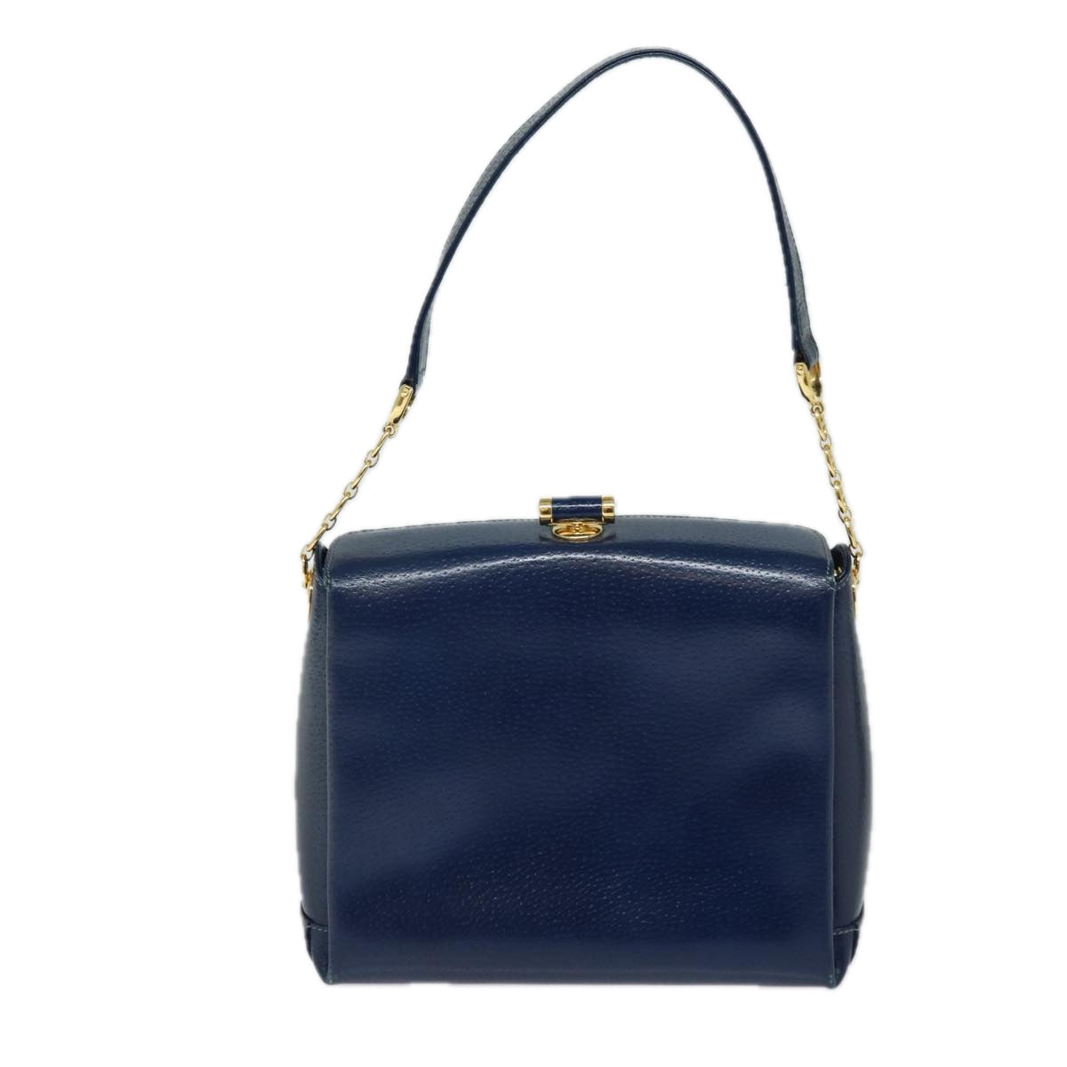 GUCCI Shoulder Bag Leather Navy 80069