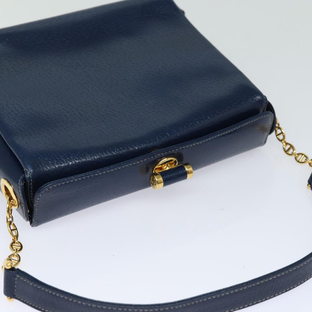 GUCCI Shoulder Bag Leather Navy 80069