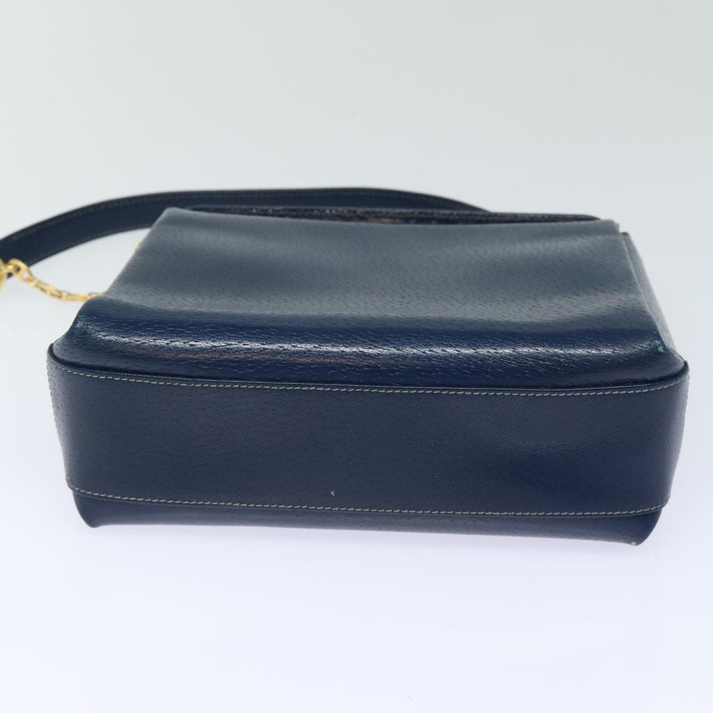 GUCCI Shoulder Bag Leather Navy 80069