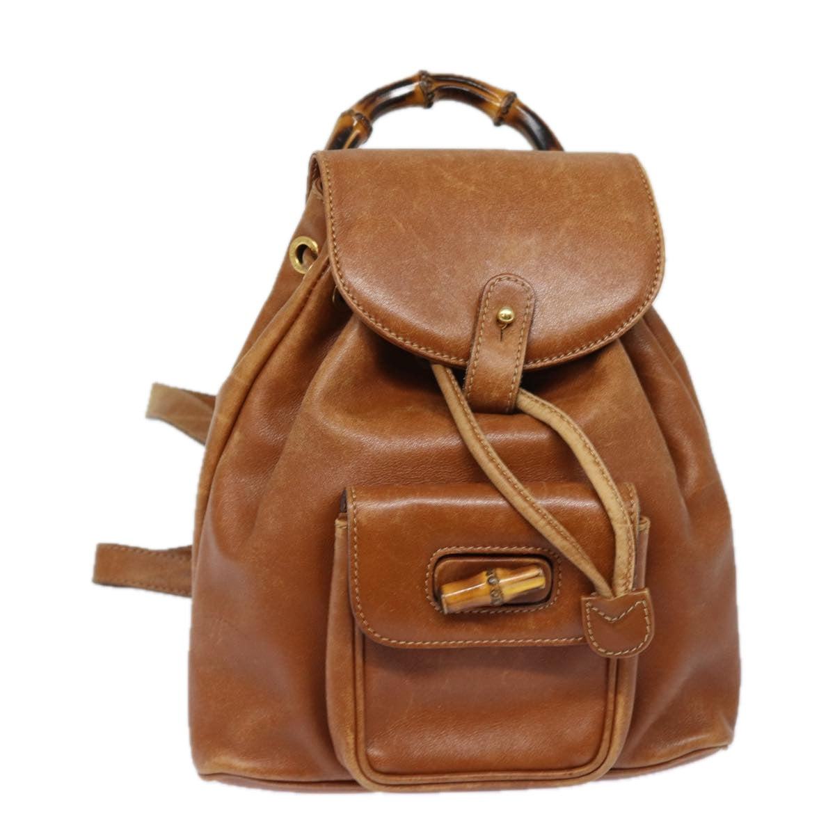 GUCCI Bamboo Backpack Leather Brown 003 1705 0030 80071
