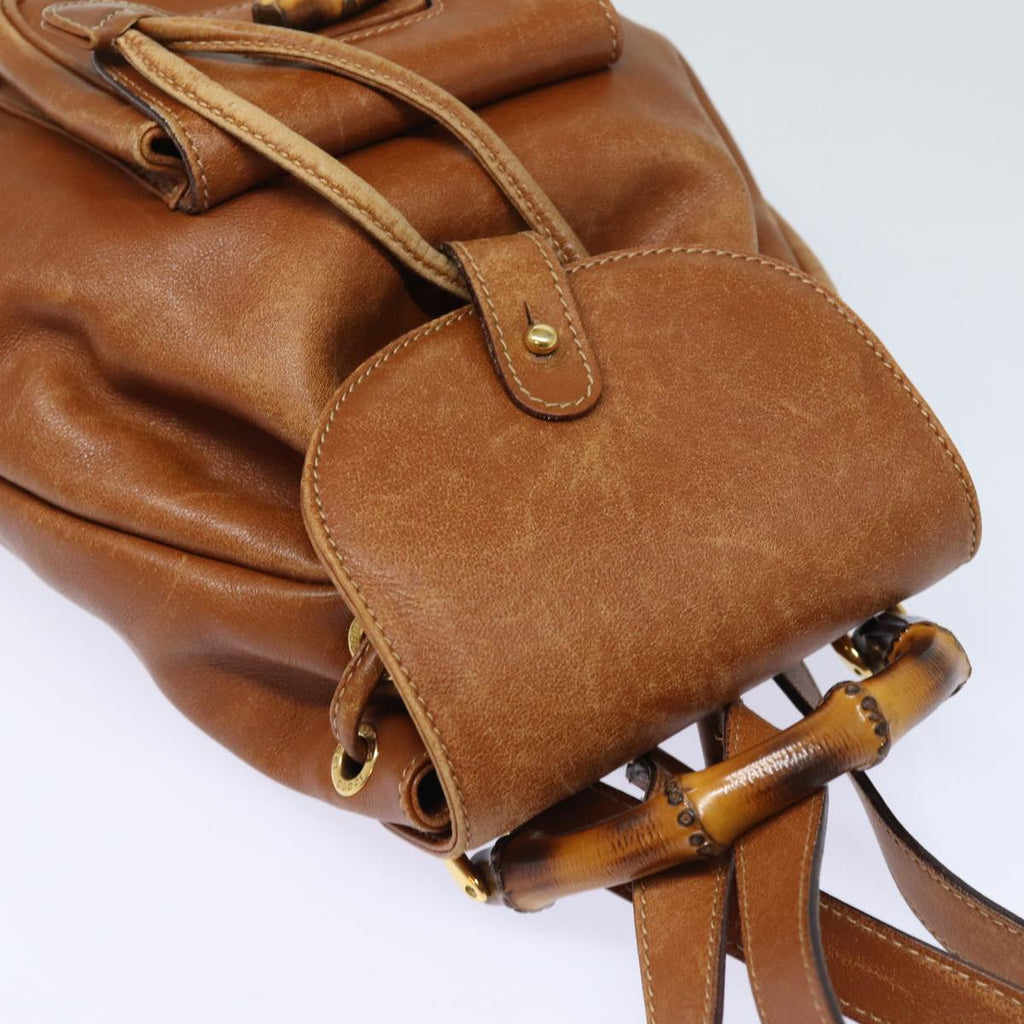 GUCCI Bamboo Backpack Leather Brown 003 1705 0030 80071