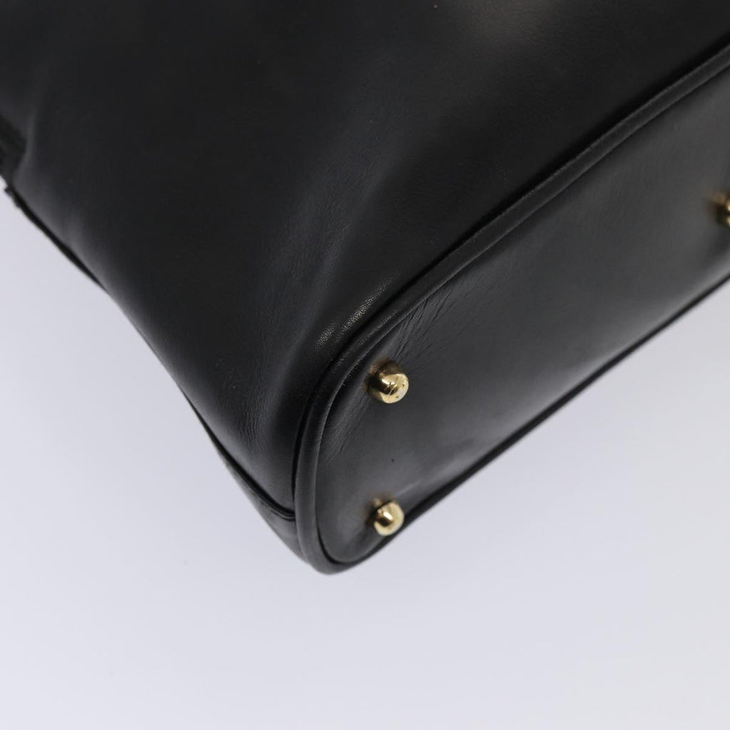 GUCCI Bamboo Hand Bag Leather 2way Black 000 122 0290 80072