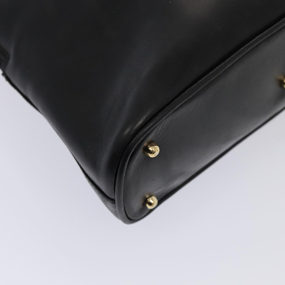 GUCCI Bamboo Hand Bag Leather 2way Black 000 122 0290 80072