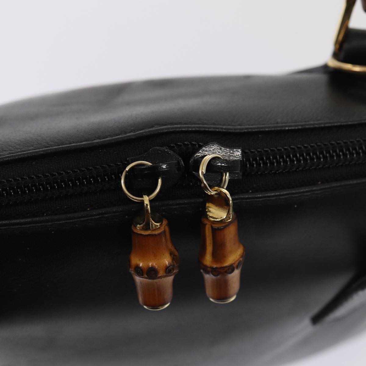 GUCCI Bamboo Hand Bag Leather 2way Black 000 122 0290 80072