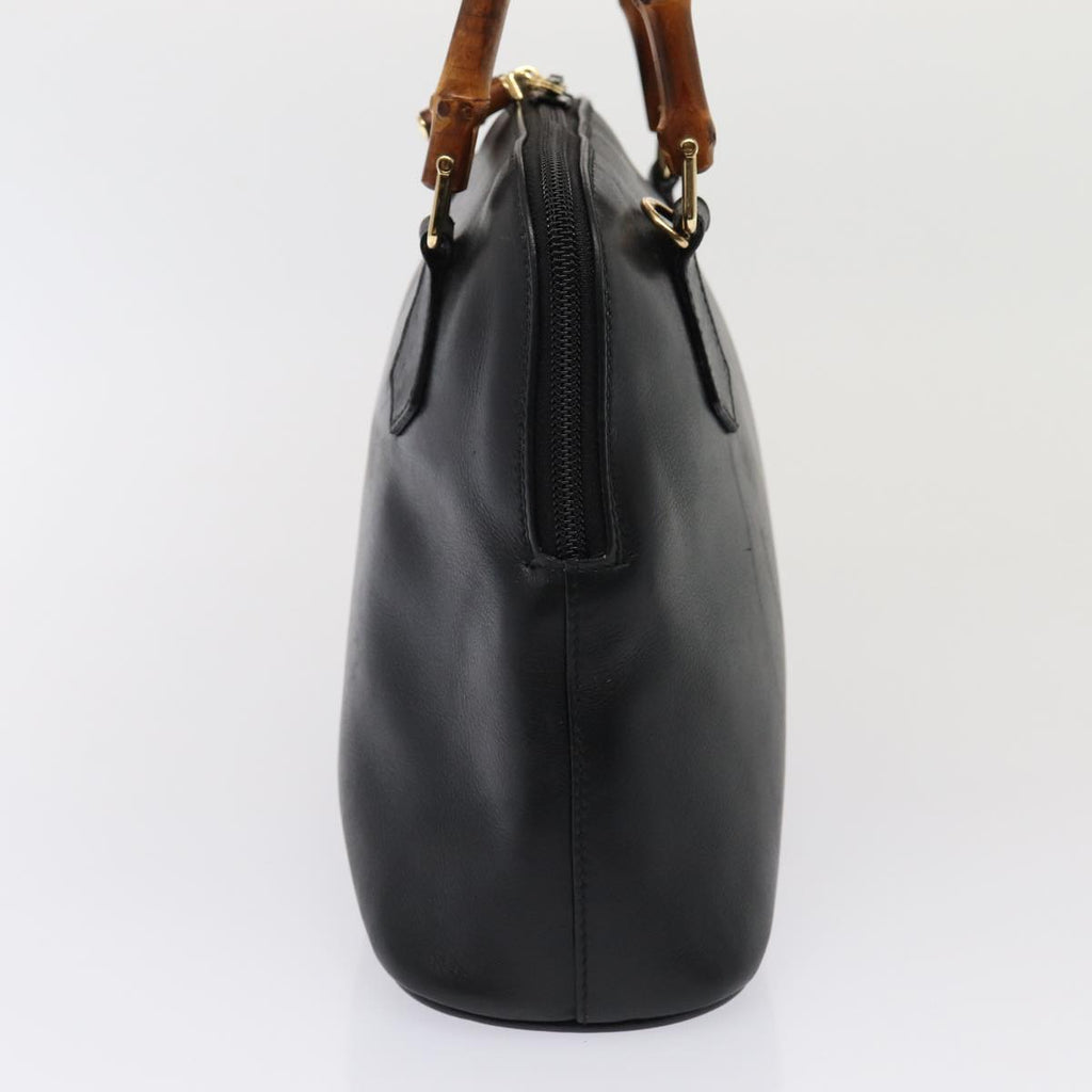 GUCCI Bamboo Hand Bag Leather 2way Black 000 122 0290 80072