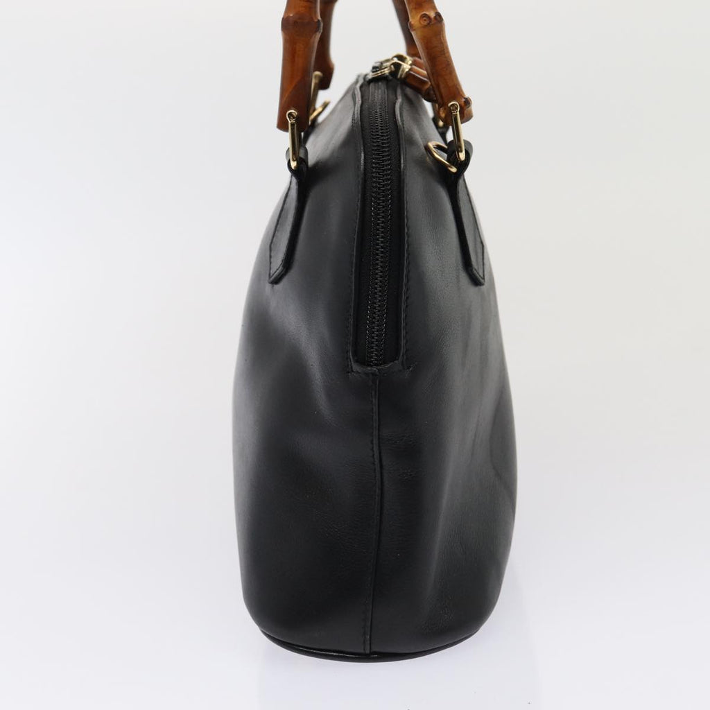 GUCCI Bamboo Hand Bag Leather 2way Black 000 122 0290 80072