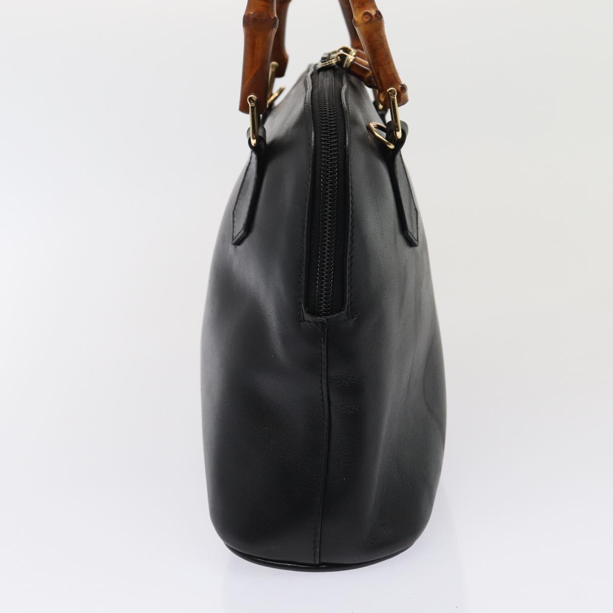 GUCCI Bamboo Hand Bag Leather 2way Black 000 122 0290 80072