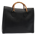 GUCCI Bamboo Hand Bag Leather Black 002 1186 0259 80116