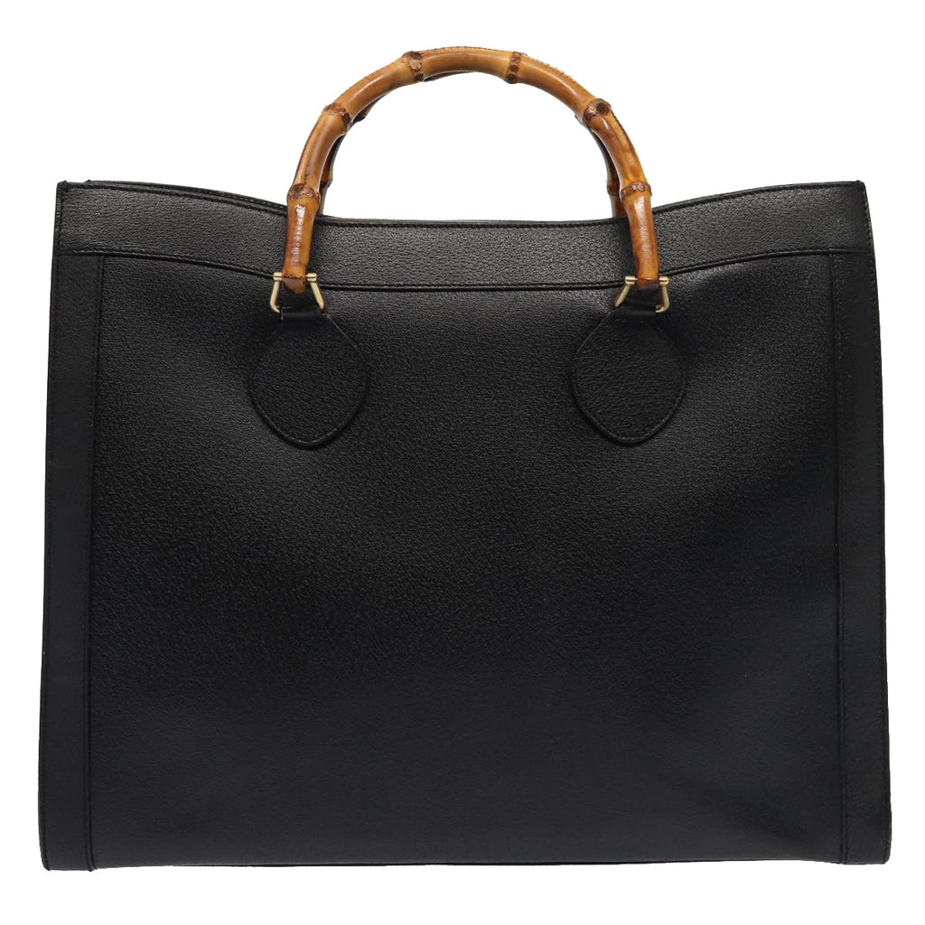 GUCCI Bamboo Hand Bag Leather Black 002 1186 0259 80116