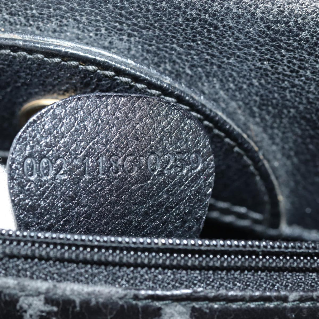 GUCCI Bamboo Hand Bag Leather Black 002 1186 0259 80116