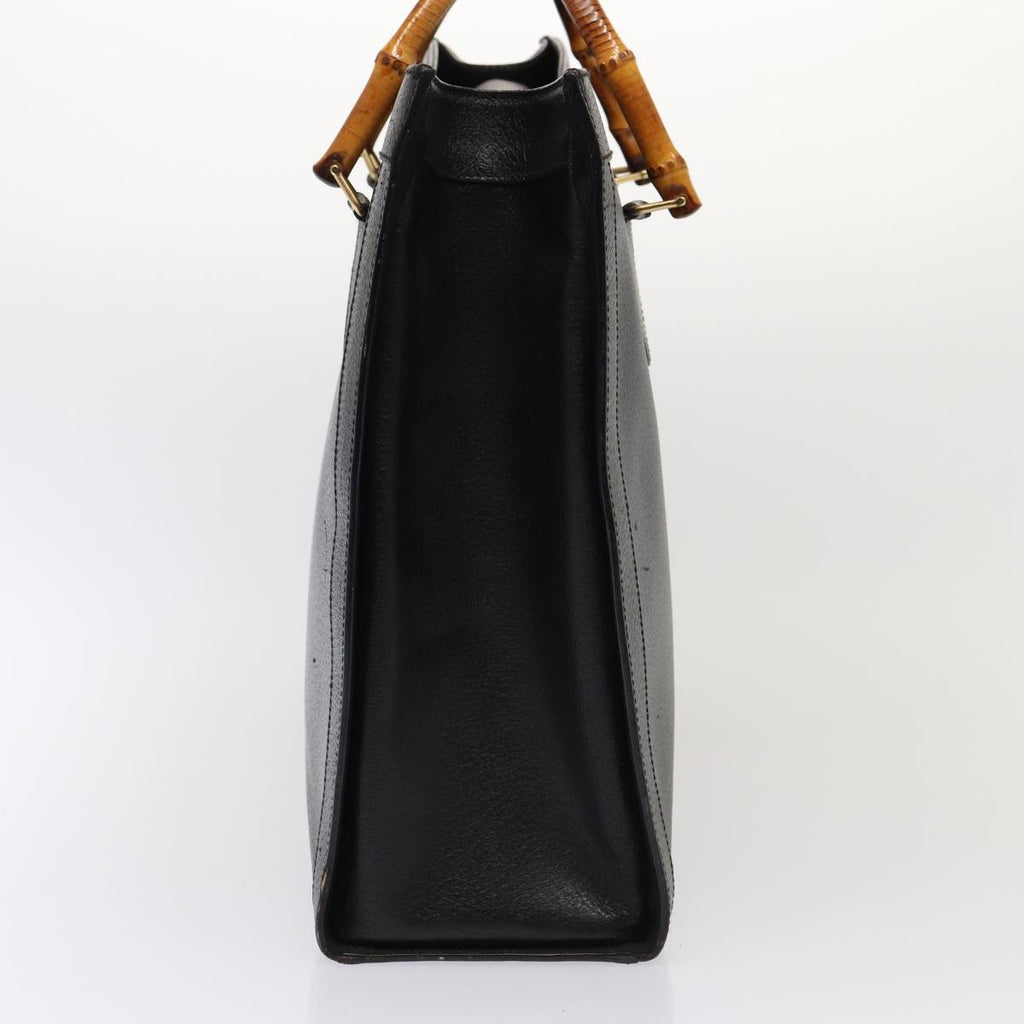 GUCCI Bamboo Hand Bag Leather Black 002 1186 0259 80116