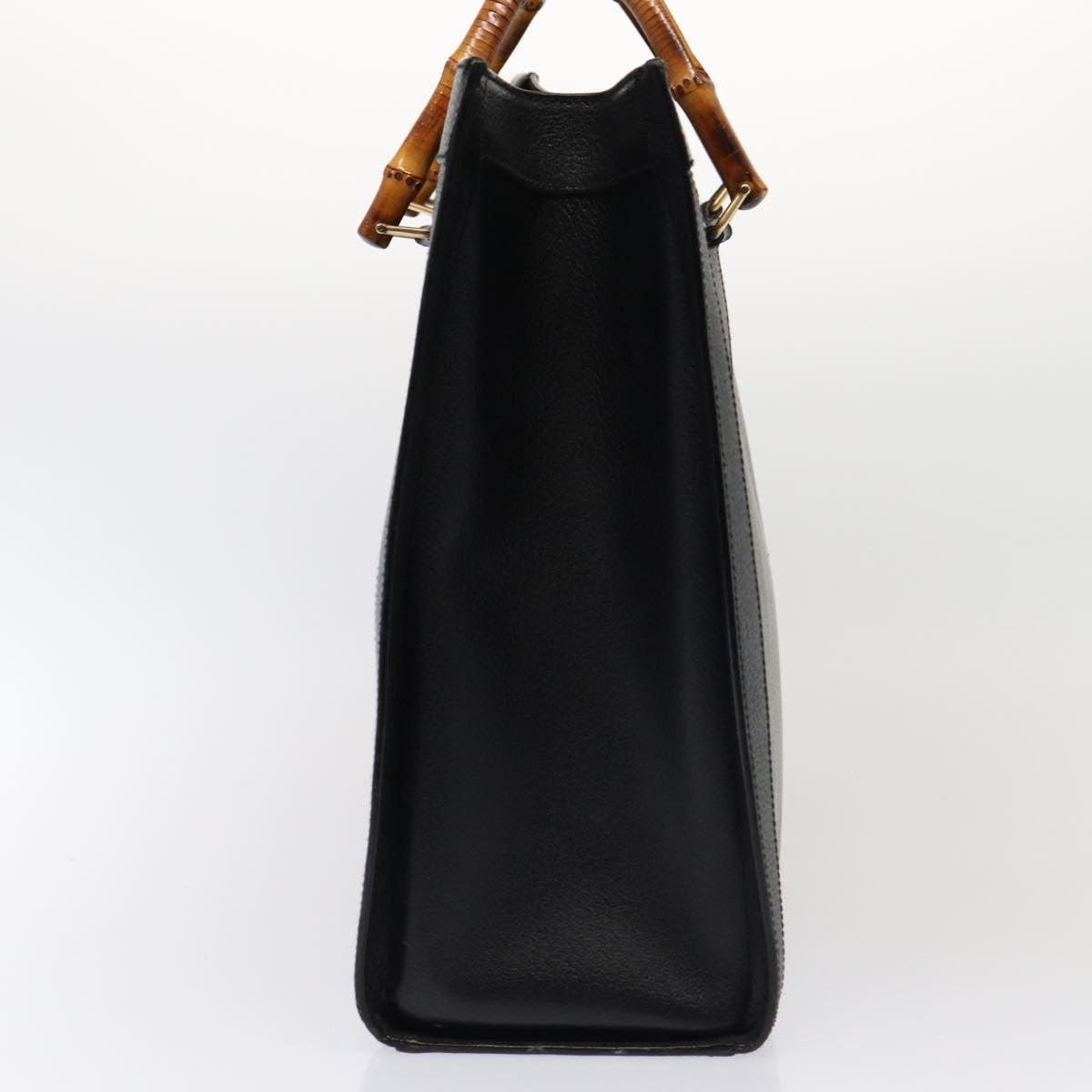 GUCCI Bamboo Hand Bag Leather Black 002 1186 0259 80116