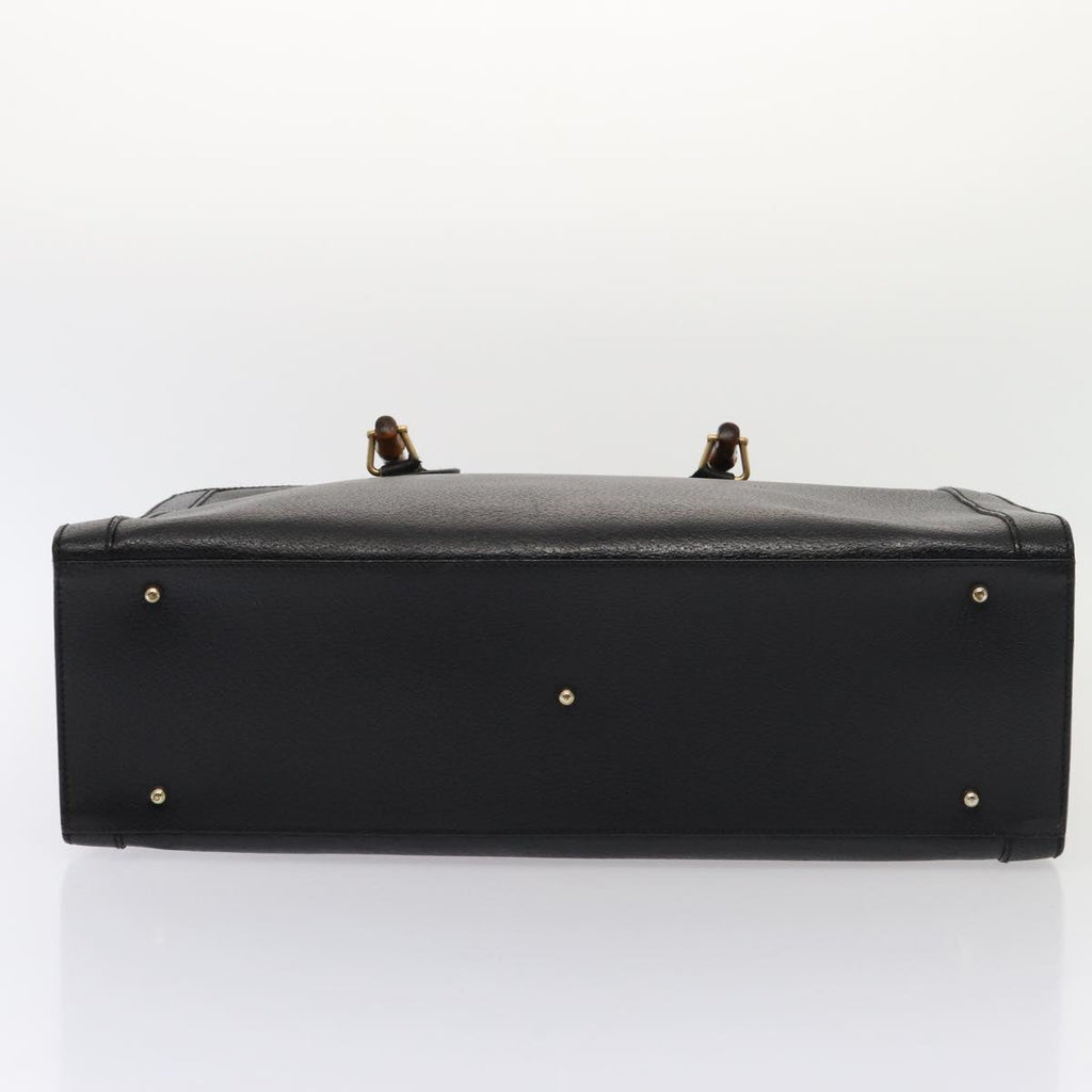 GUCCI Bamboo Hand Bag Leather Black 002 1186 0259 80116