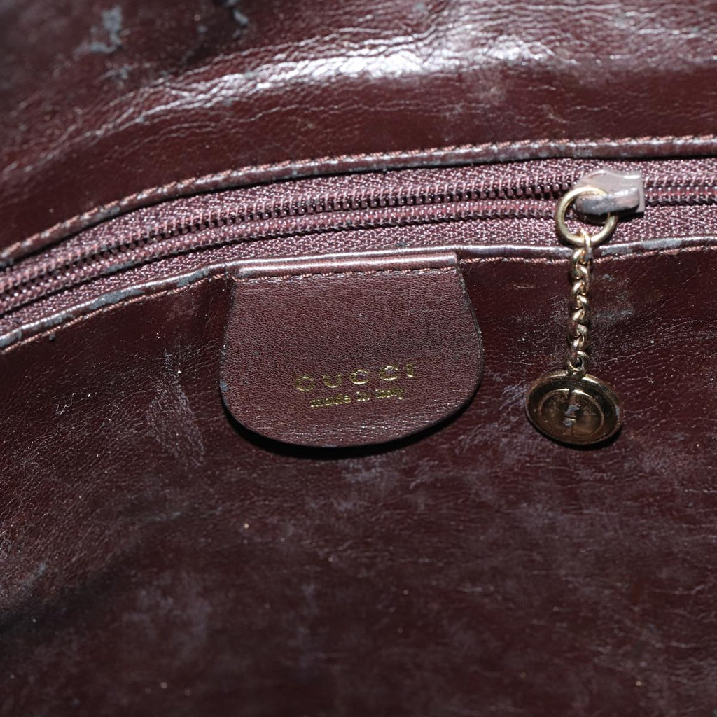 GUCCI Bamboo Shoulder Bag Leather 2way Brown 001 2123 1577 80117