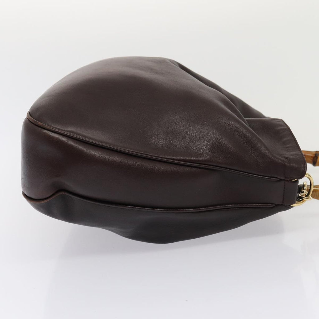 GUCCI Bamboo Shoulder Bag Leather 2way Brown 001 2123 1577 80117