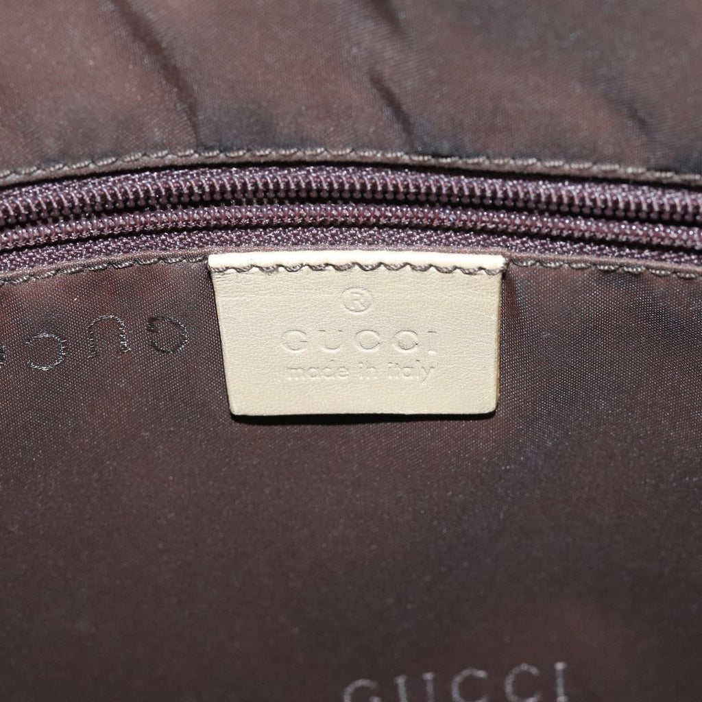 GUCCI Bamboo Shoulder Bag Leather Beige 80119