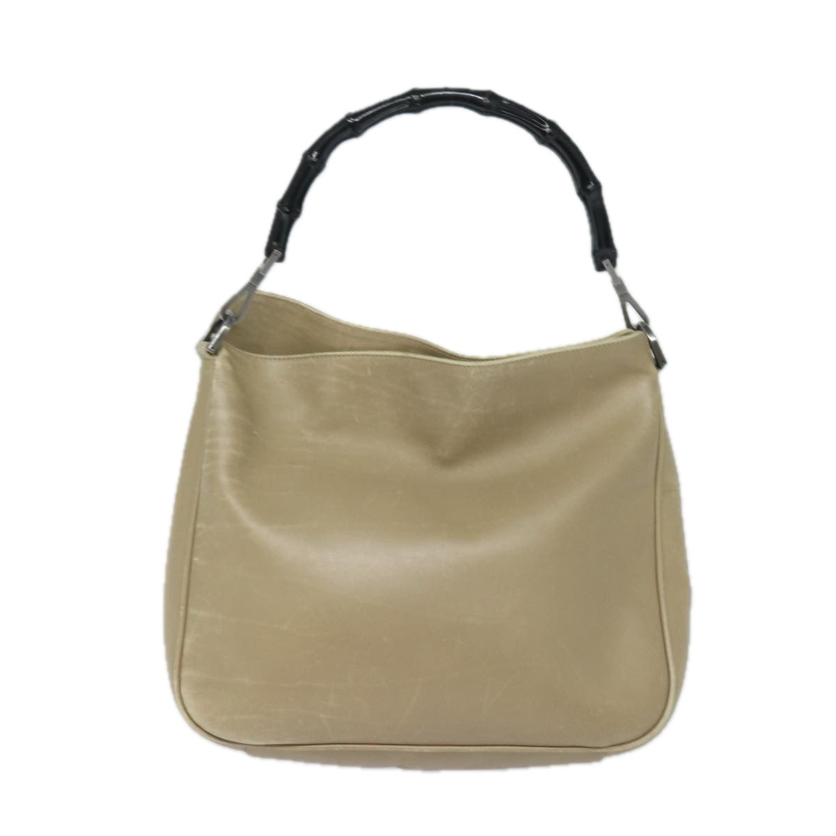 GUCCI Bamboo Shoulder Bag Leather Beige 80119