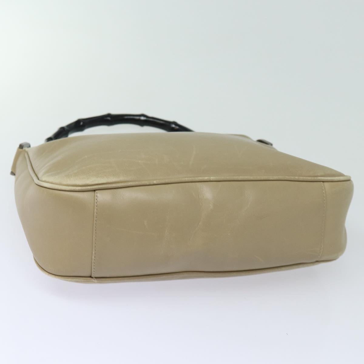GUCCI Bamboo Shoulder Bag Leather Beige 80119