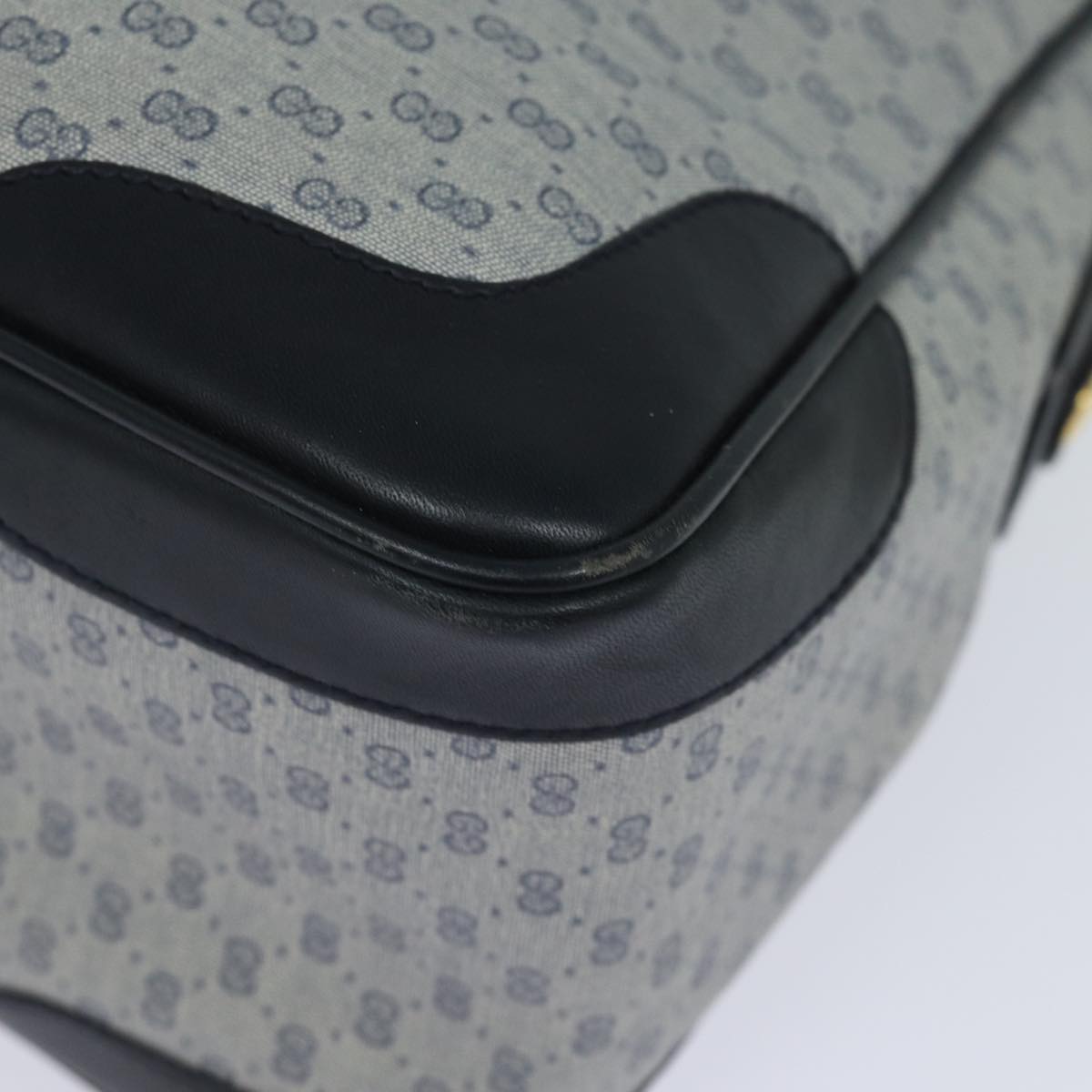 GUCCI Micro GG Supreme Hand Bag PVC 2way Navy 002 122 0033 80122