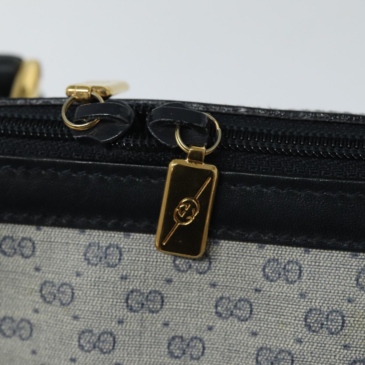 GUCCI Micro GG Supreme Hand Bag PVC 2way Navy 002 122 0033 80122