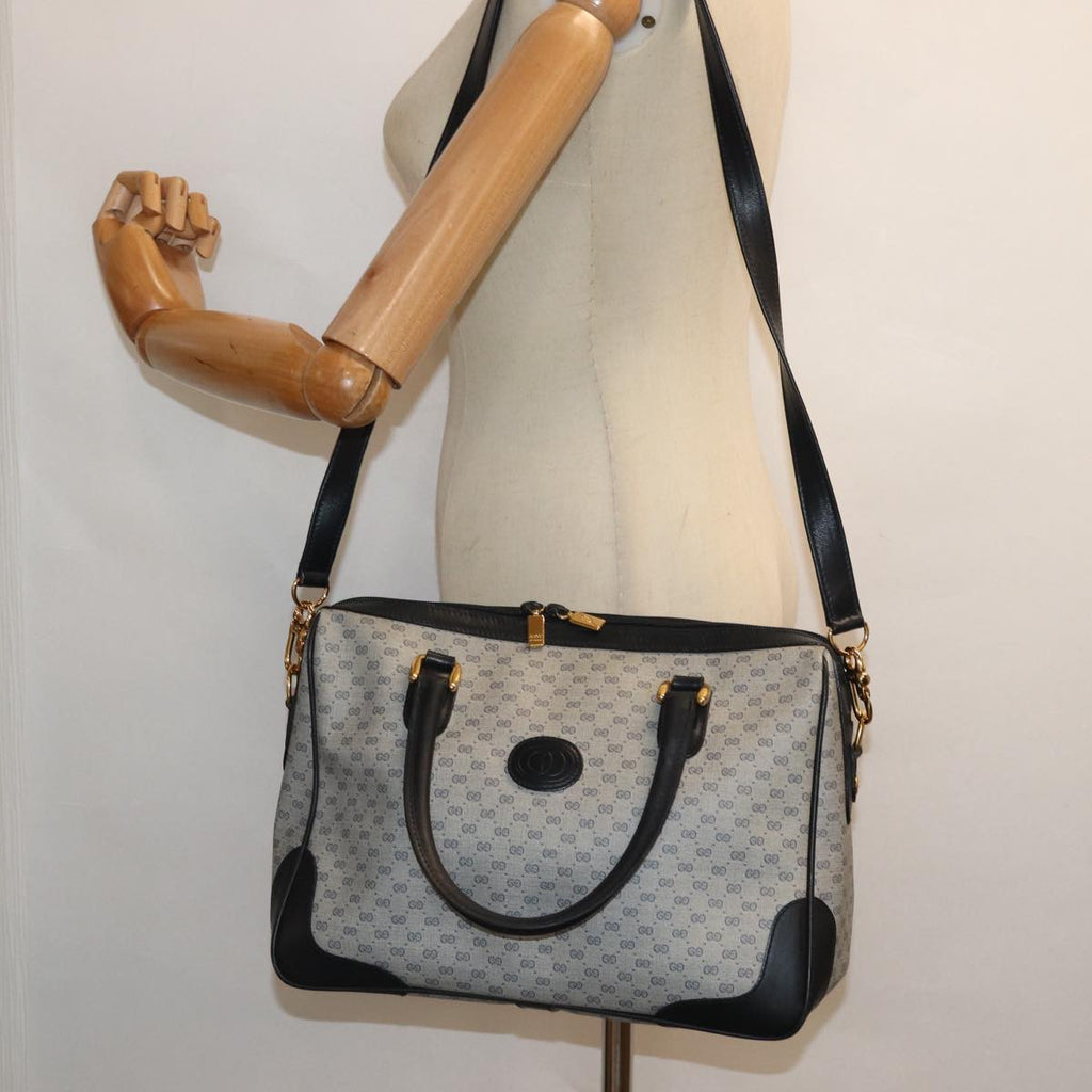 GUCCI Micro GG Supreme Hand Bag PVC 2way Navy 002 122 0033 80122