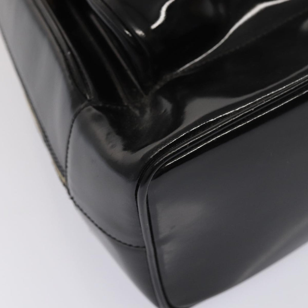 GUCCI Bamboo Body Bag Enamel Black 003 3444 0127 80123