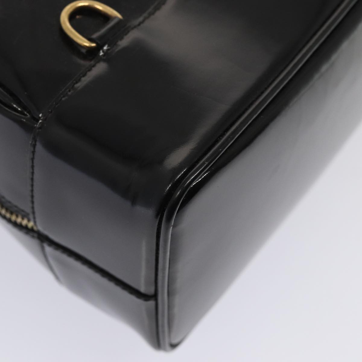 GUCCI Bamboo Body Bag Enamel Black 003 3444 0127 80123