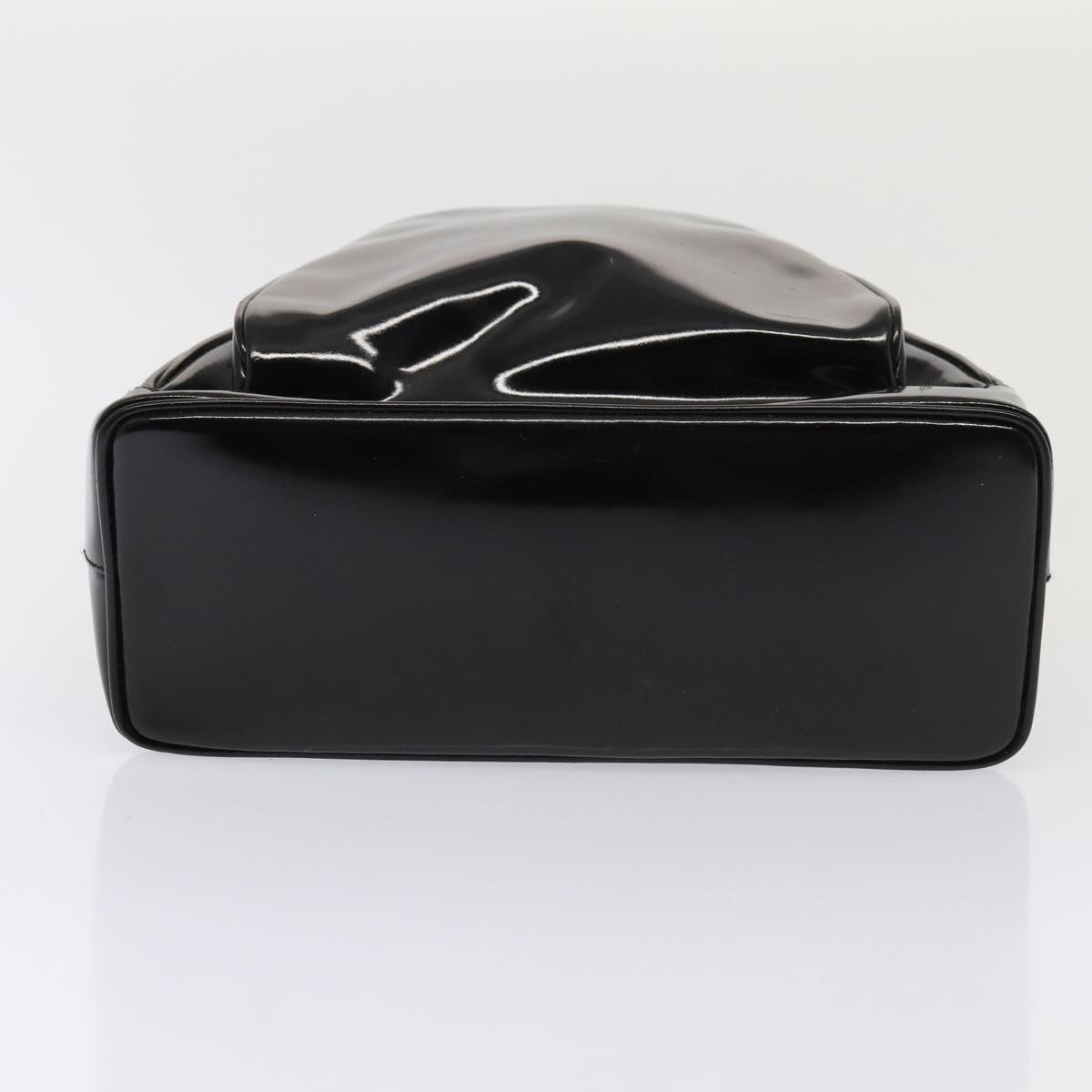GUCCI Bamboo Body Bag Enamel Black 003 3444 0127 80123