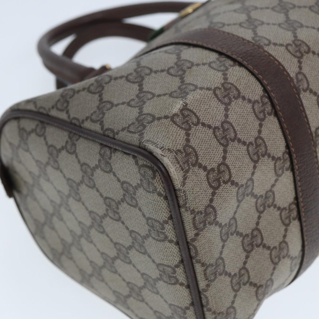 GUCCI GG Supreme Web Sherry Line Boston Bag PVC Beige Red 40 02 007 80124