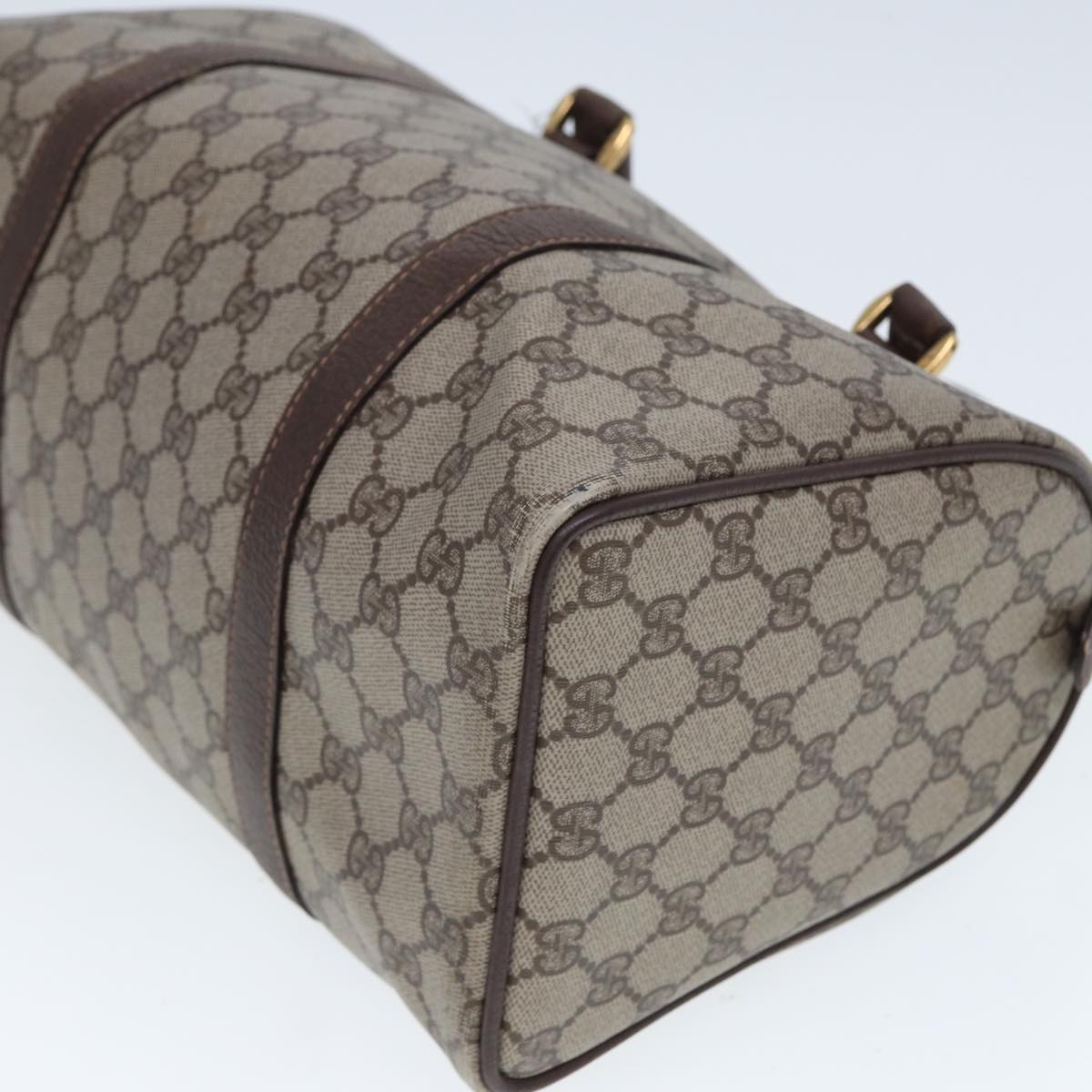 GUCCI GG Supreme Web Sherry Line Boston Bag PVC Beige Red 40 02 007 80124