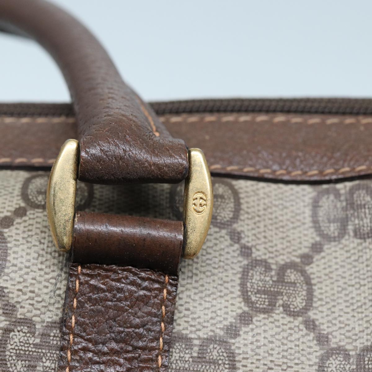 GUCCI GG Supreme Web Sherry Line Boston Bag PVC Beige Red 40 02 007 80124