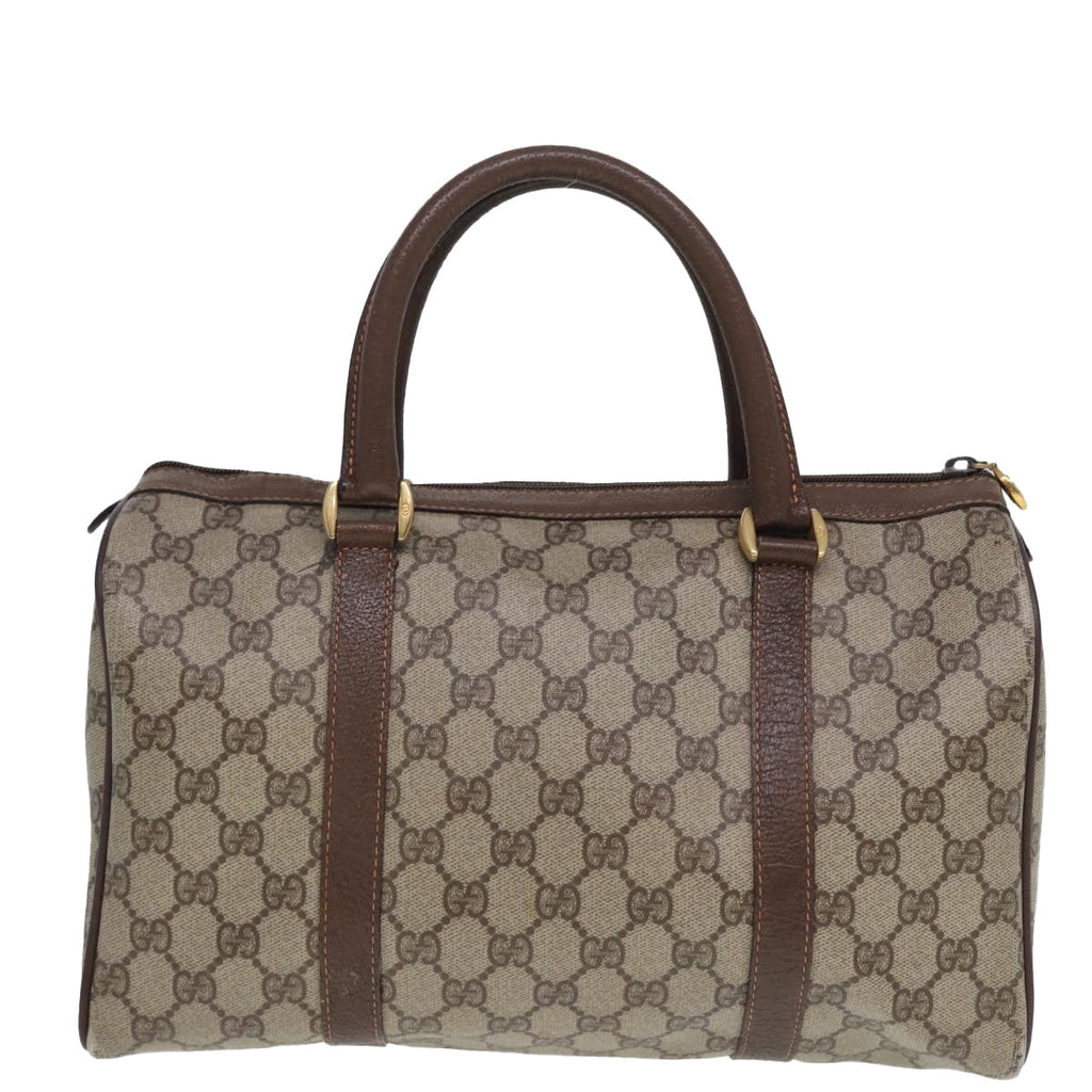 GUCCI GG Supreme Web Sherry Line Boston Bag PVC Beige Red 40 02 007 80124