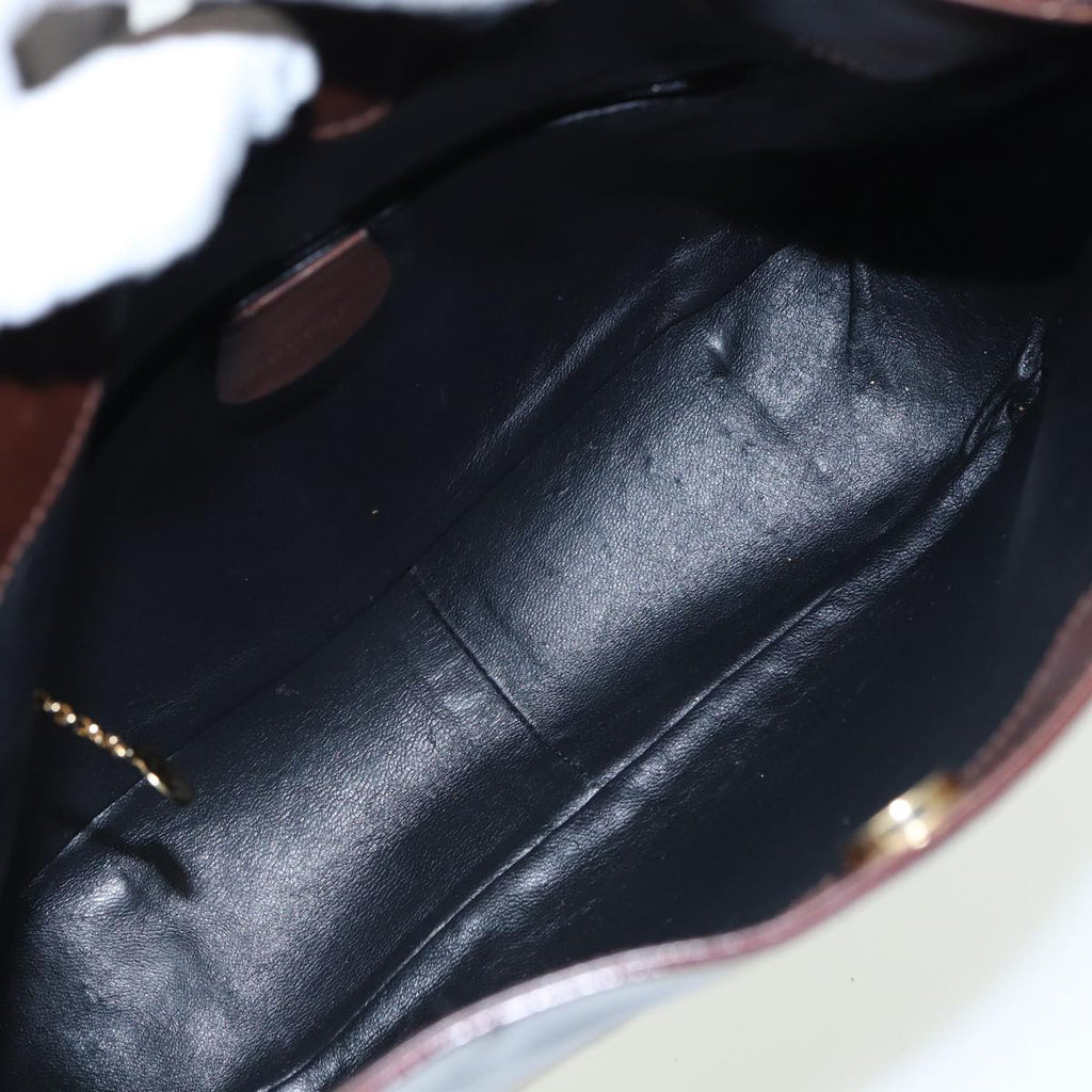 GUCCI Bamboo Shoulder Bag Enamel 2way Brown 001 1705 1638 80127
