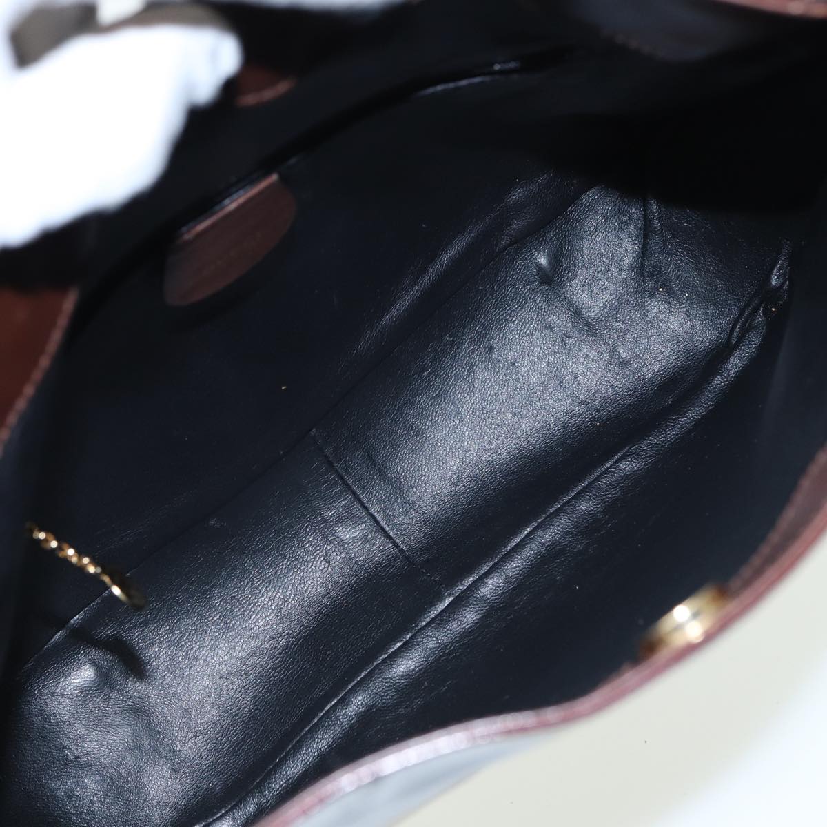 GUCCI Bamboo Shoulder Bag Enamel 2way Brown 001 1705 1638 80127