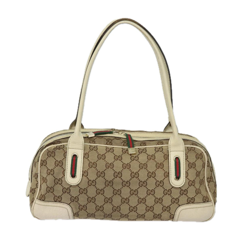 GUCCI GG Canvas Web Sherry Line Shoulder Bag Beige Red Green 161720 80133