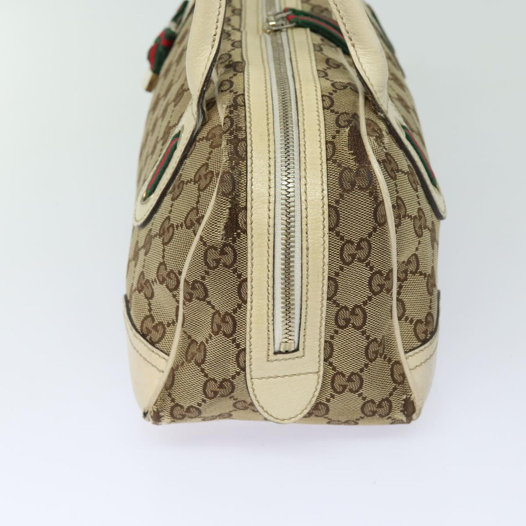 GUCCI GG Canvas Web Sherry Line Shoulder Bag Beige Red Green 161720 80133