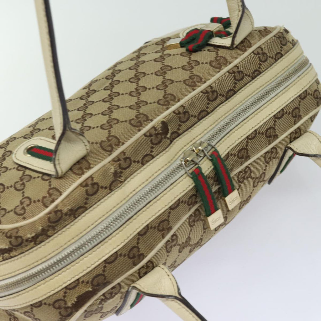 GUCCI GG Canvas Web Sherry Line Shoulder Bag Beige Red Green 161720 80133
