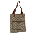 GUCCI GG Supreme Web Sherry Line Tote Bag PVC Beige Red 39 02 003 80138
