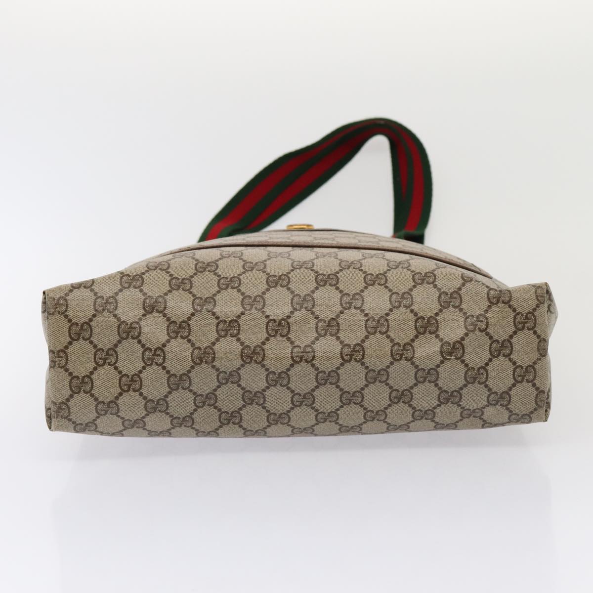 GUCCI GG Supreme Web Sherry Line Tote Bag PVC Beige Red 39 02 003 80138