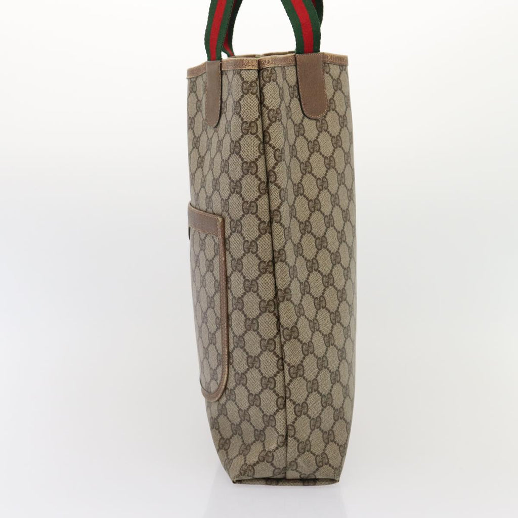 GUCCI GG Supreme Web Sherry Line Tote Bag PVC Beige Red 39 02 003 80139
