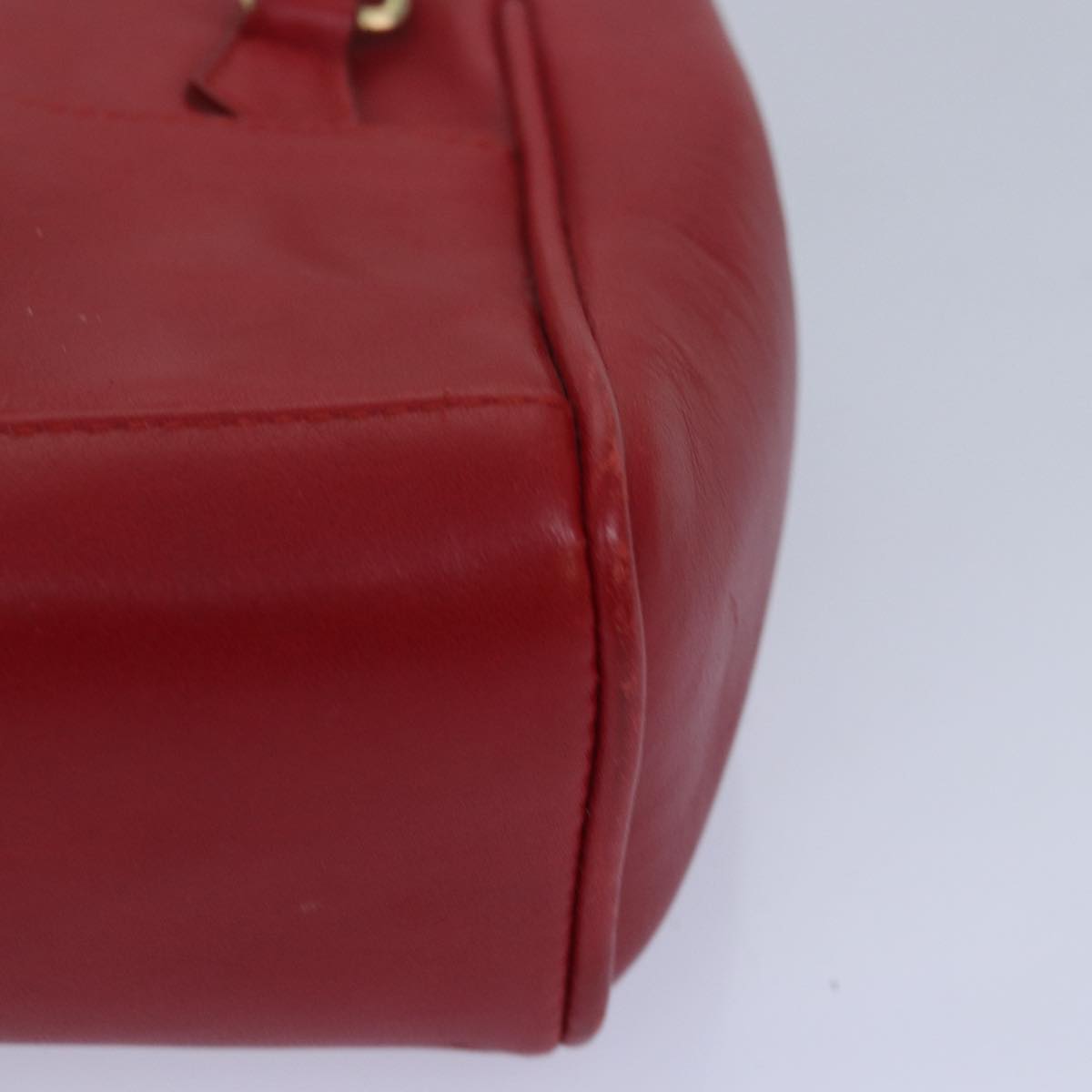 GUCCI Bamboo Hand Bag Leather Red 80172