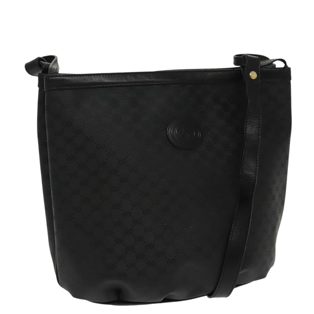 GUCCI Micro GG Canvas Shoulder Bag Black 80173