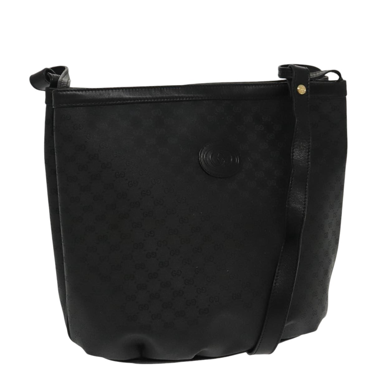 GUCCI Micro GG Canvas Shoulder Bag Black 80173