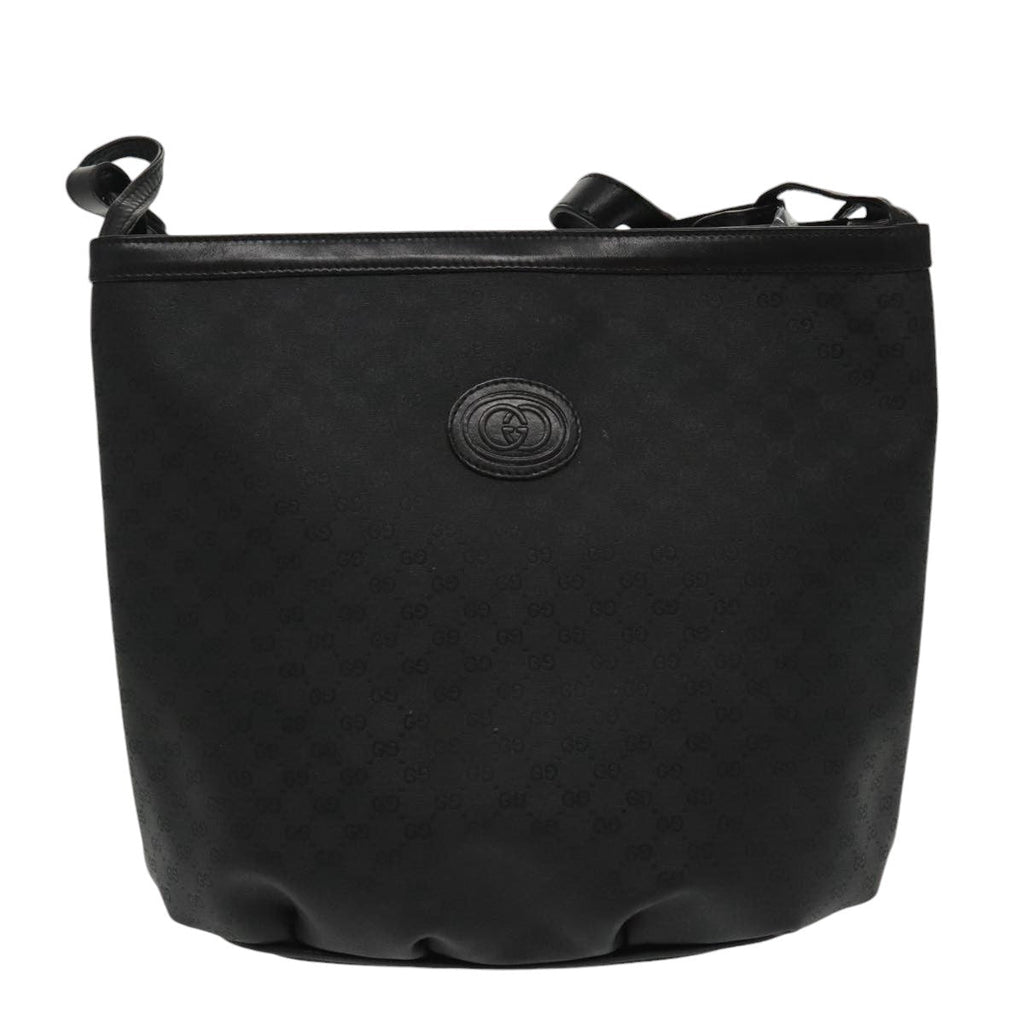 GUCCI Micro GG Canvas Shoulder Bag Black 80173