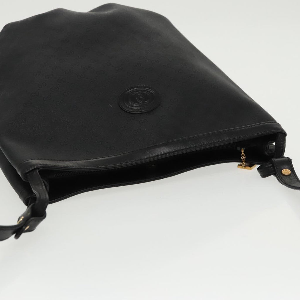 GUCCI Micro GG Canvas Shoulder Bag Black 80173