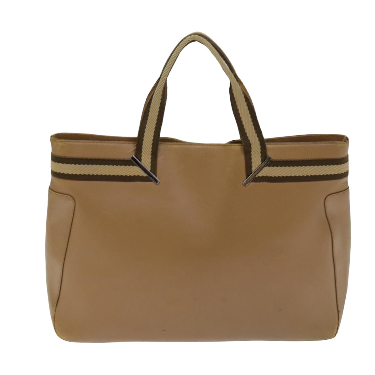 GUCCI Hand Bag Leather Beige 80175