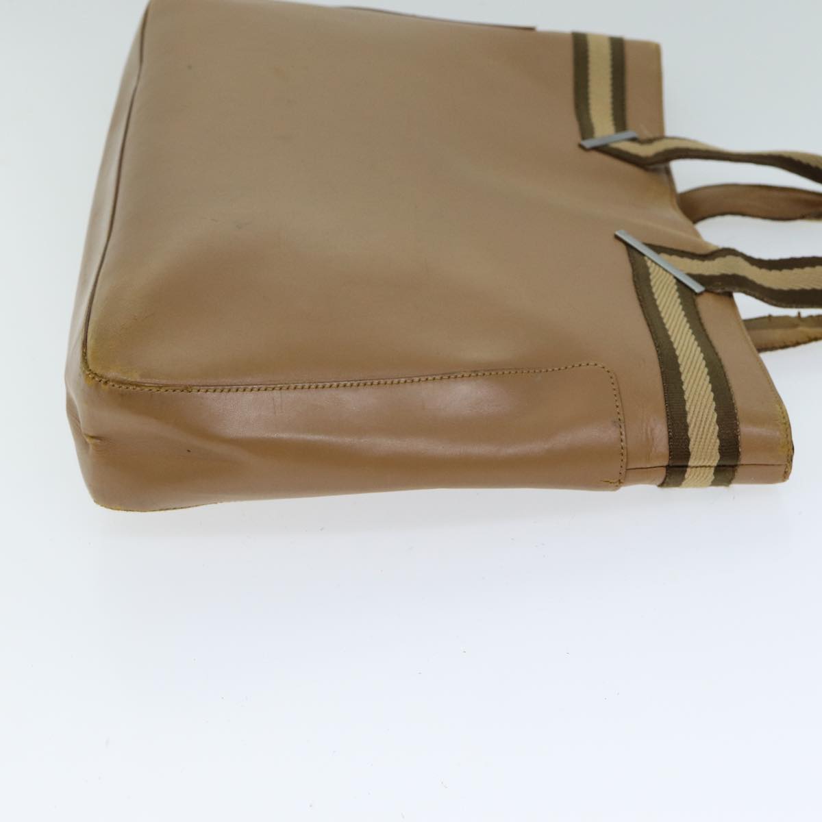 GUCCI Hand Bag Leather Beige 80175