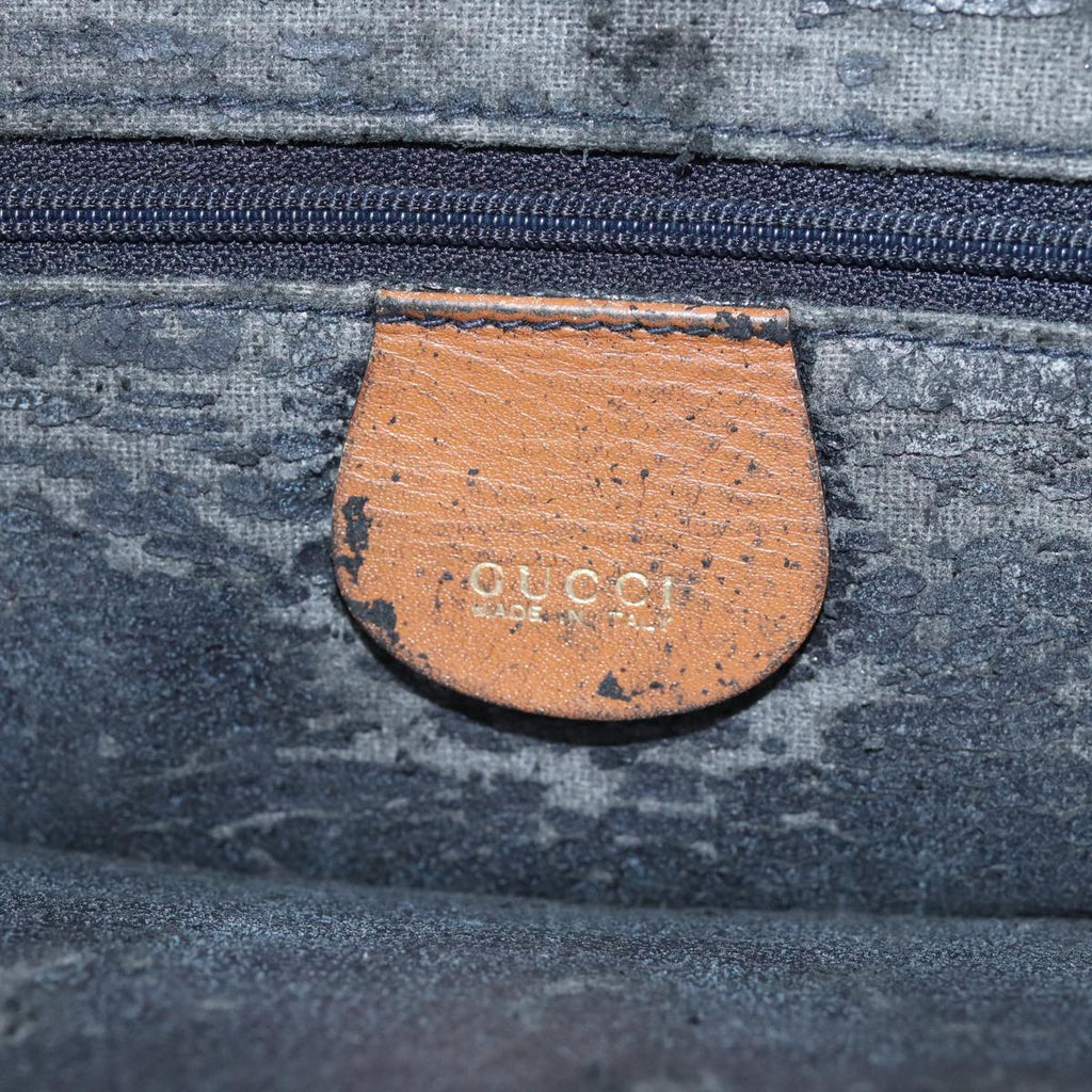 GUCCI Tote Bag Canvas Leather Blue Brown 002 2040 0307 80176